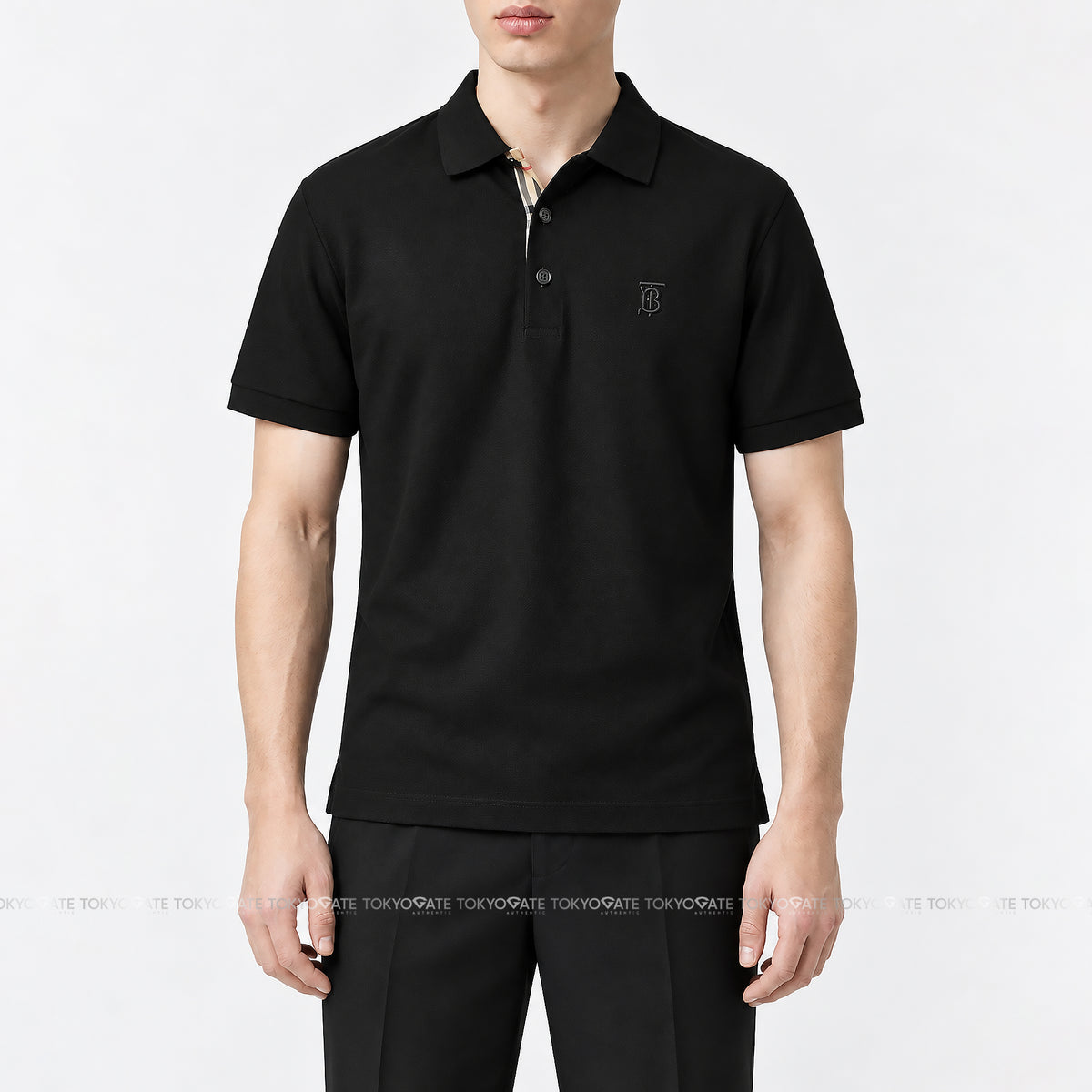 Áo polo Burberry 8014003 Eddie TB Black Slim Fit