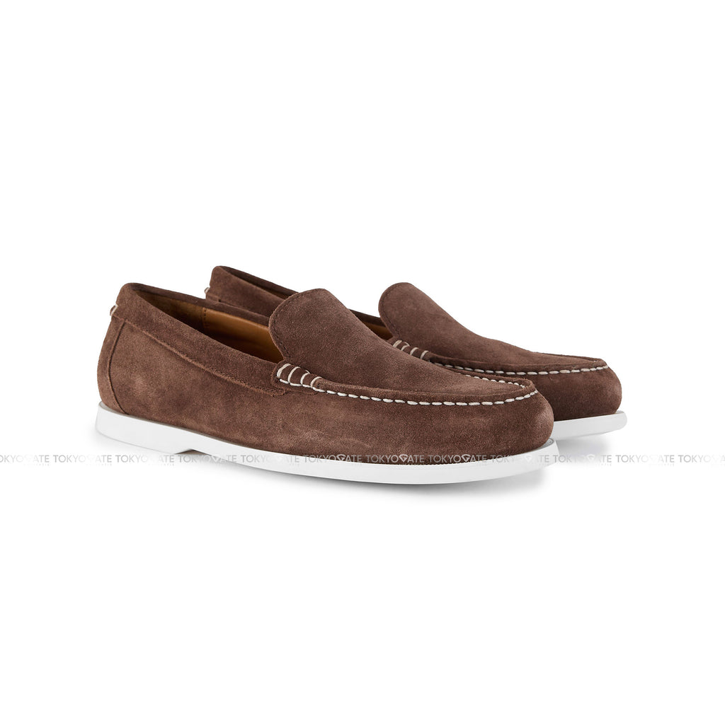 Giày Polo Ralph Lauren 803P09766001 Merton Suede Venetian Loafers Dark Brown Suede