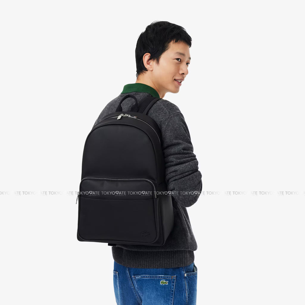 Balo Lacoste NH4430HC 031 Neocroc RFID Protection Recycled Canvas Backpack Black