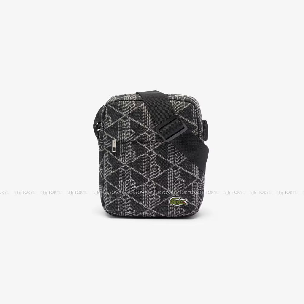 Túi Lacoste NU4869NZ Monogram Jacquard Vertical Satchel Black