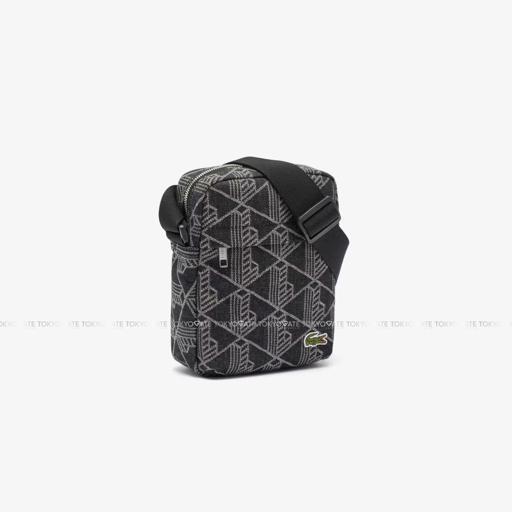 Túi Lacoste NU4869NZ Monogram Jacquard Vertical Satchel Black