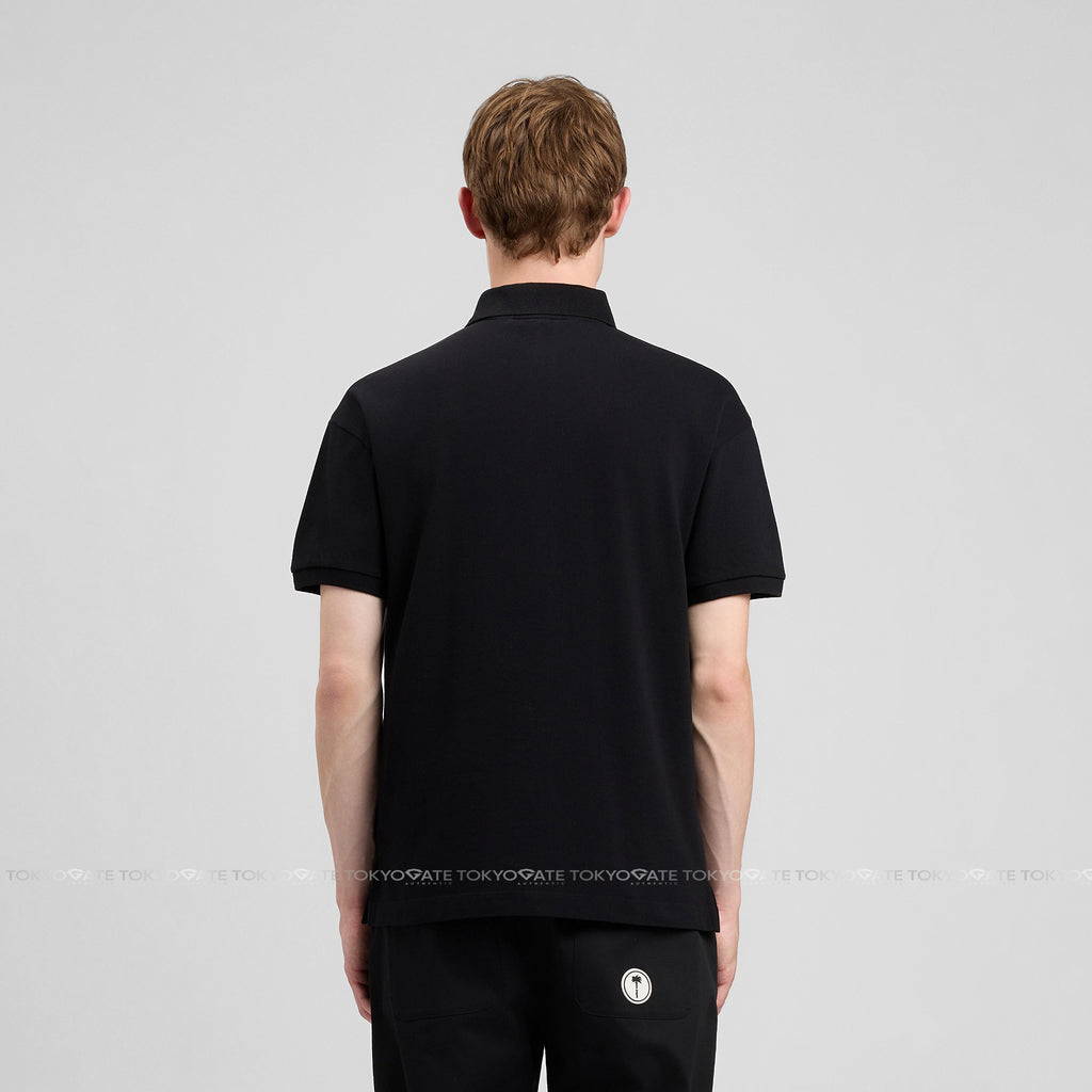 Áo polo Palm Angels Curved Logo Polo Short Sleeve Black Regular Fit