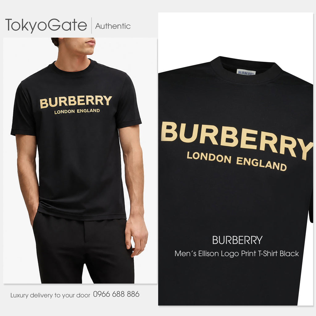 Áo phông Burberry 8104229 Ellison Logo Print T-Shirt Black Regular Fit
