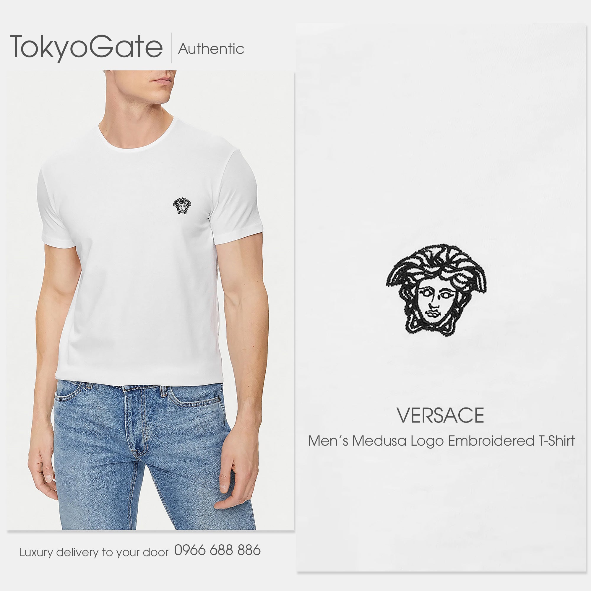 Áo phông Versace A89500S 1A14050 White Regular Fit