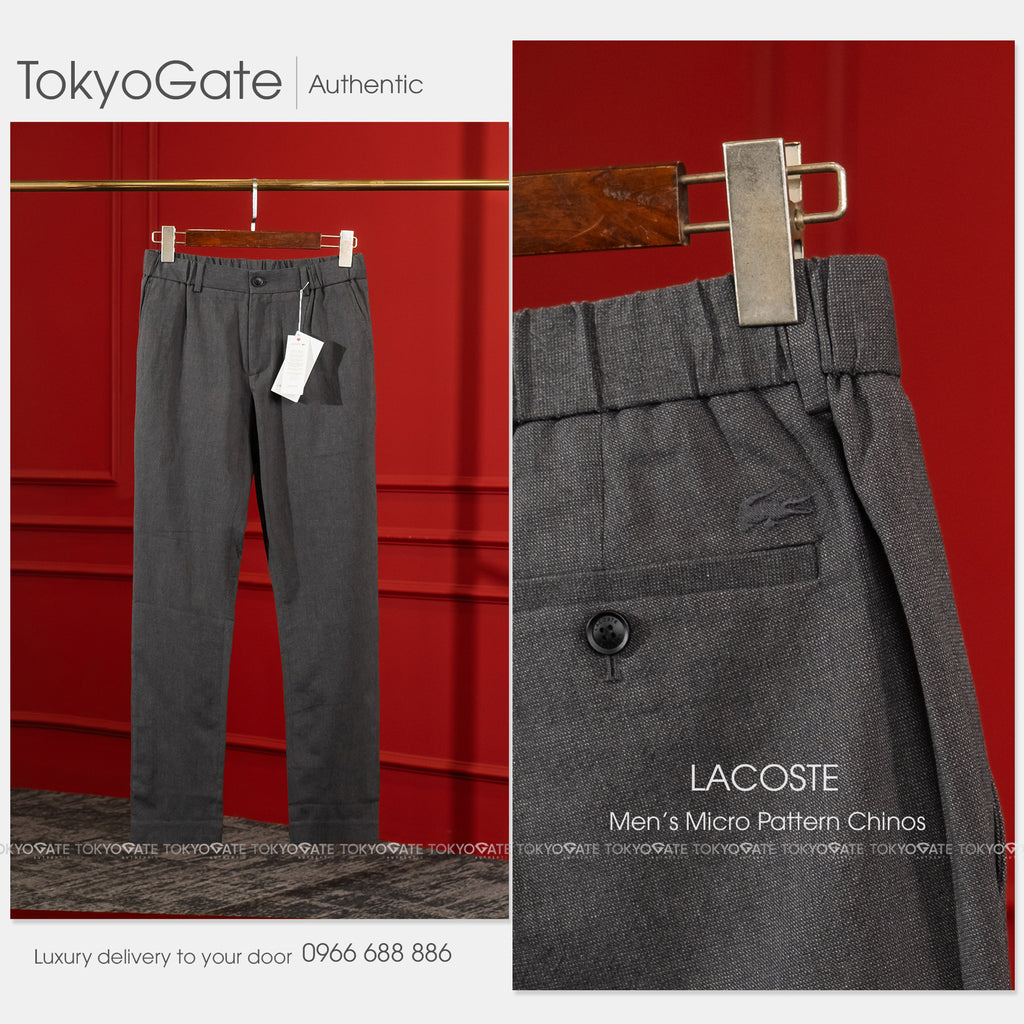 Quần âu Lacoste HH480E 050 Wool Blend Trousers Grey Regular Fit