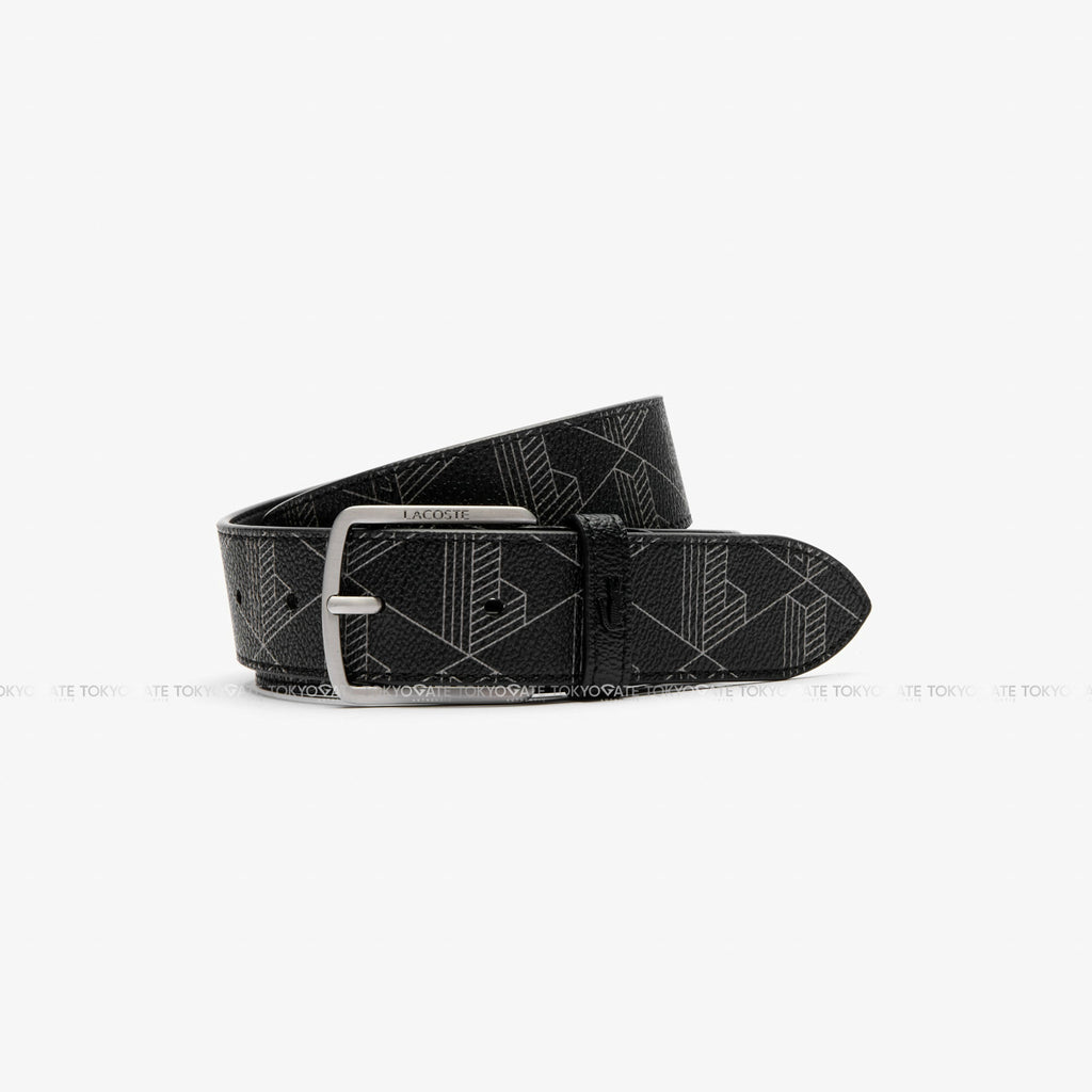 Dây lưng Lacoste RC4098 H45 Monogram Canvas Belt Black