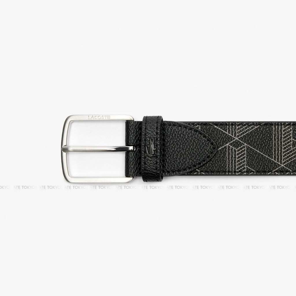 Dây lưng Lacoste RC4098 H45 Monogram Canvas Belt Black
