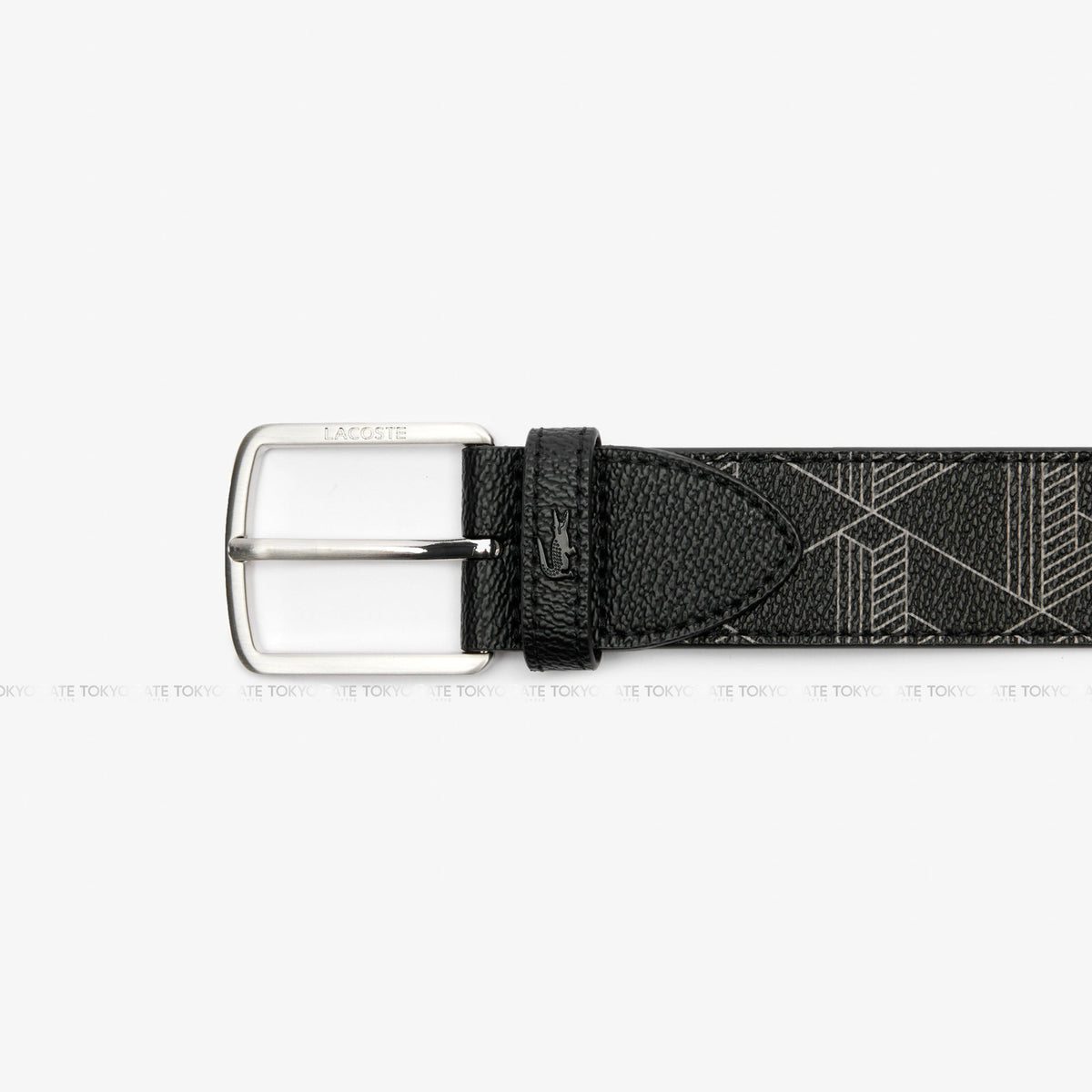 Dây lưng Lacoste RC4098 H45 Monogram Canvas Belt Black