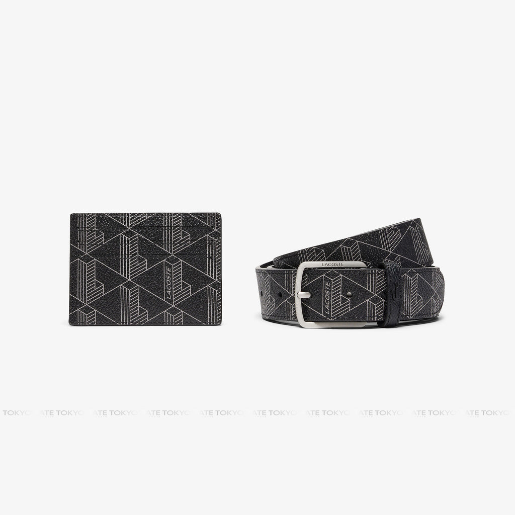Set Lacoste dây lưng và ví đựng thẻ RC4106 The Blend Monogram Black