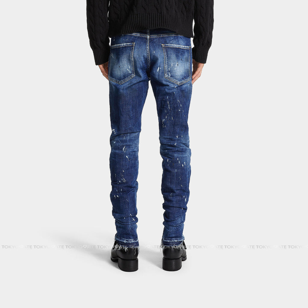 Quần jeans Dsquared2 S74LB1635 S30872 470 Distressed Denim Blue Cool Guy