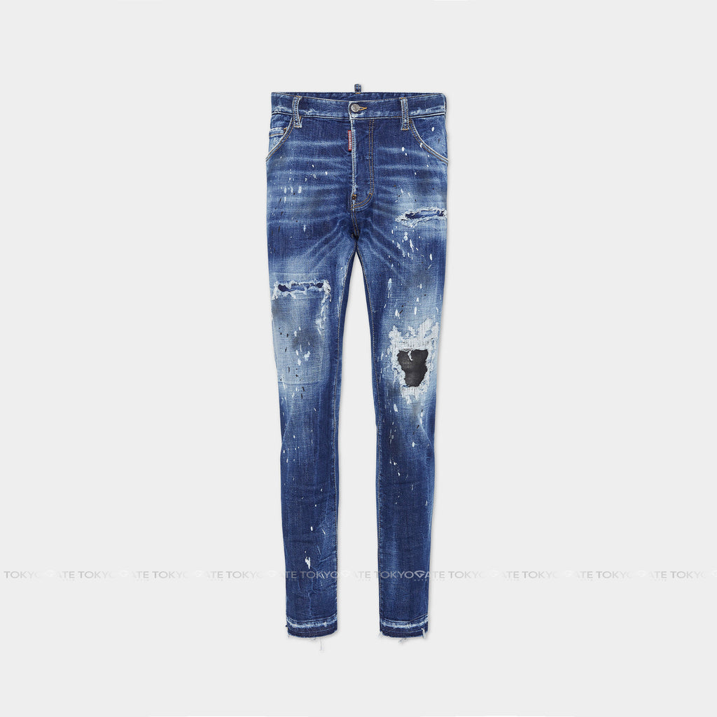 Quần jeans Dsquared2 S74LB1635 S30872 470 Distressed Denim Blue Cool Guy