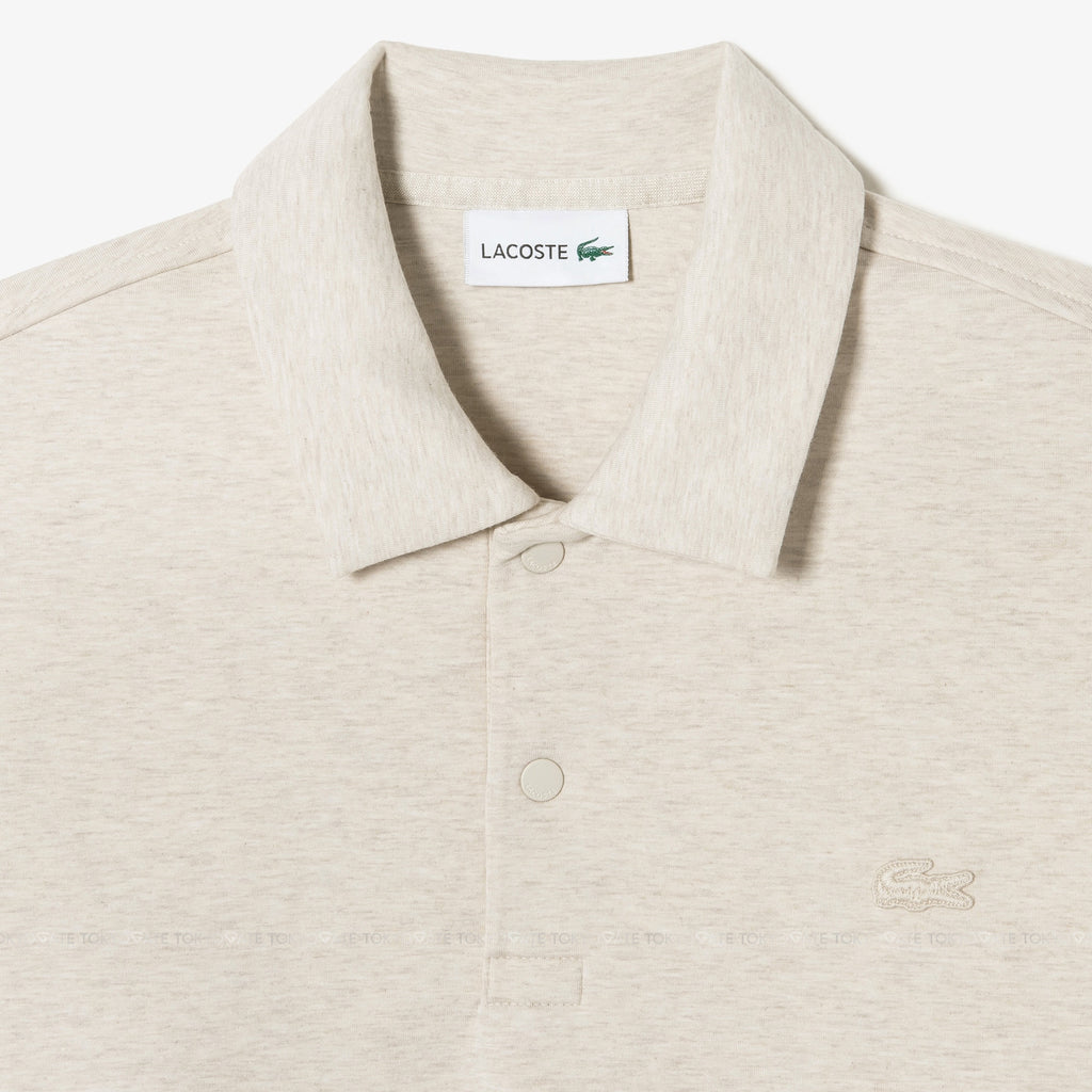 Áo nỉ polo Lacoste SH423E 56G 02S Double-Face Snap Collar Beige Regular Fit