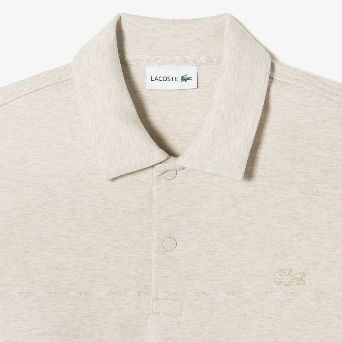 Áo nỉ polo Lacoste SH423E 56G 02S Double-Face Snap Collar Beige Regular Fit