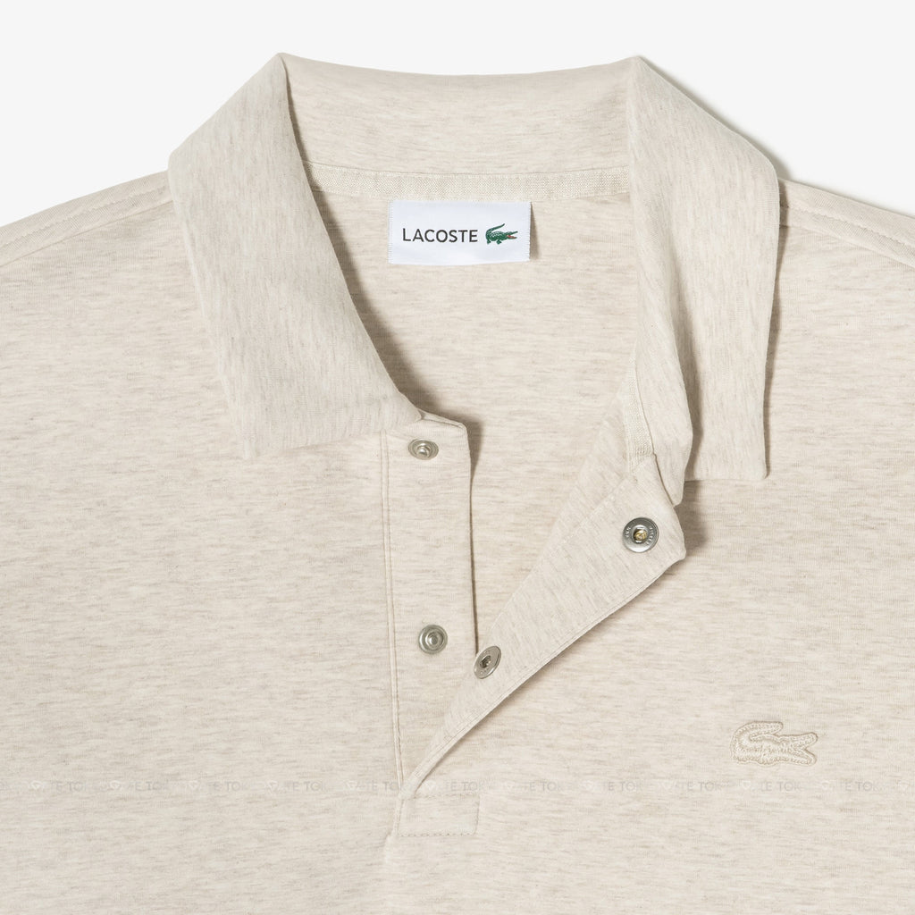 Áo nỉ polo Lacoste SH423E 56G 02S Double-Face Snap Collar Beige Regular Fit