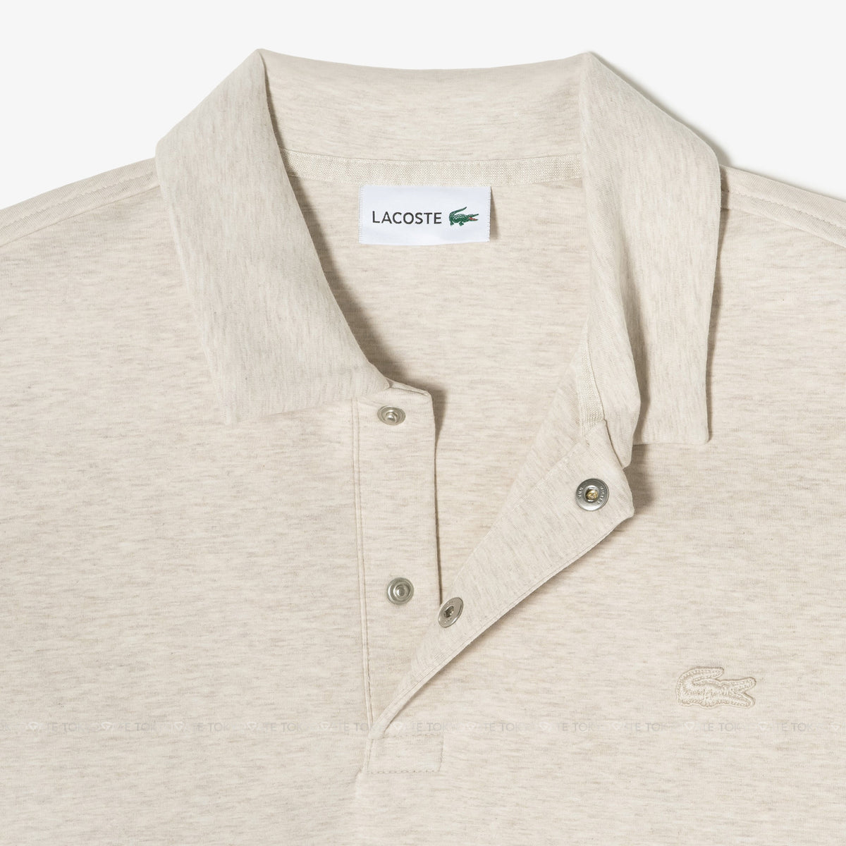 Áo nỉ polo Lacoste SH423E 56G 02S Double-Face Snap Collar Beige Regular Fit