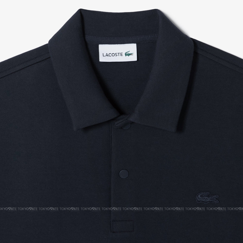 Áo nỉ polo Lacoste SH423E 56G 166 Double-Face Snap Collar Dark Navy Regular Fit