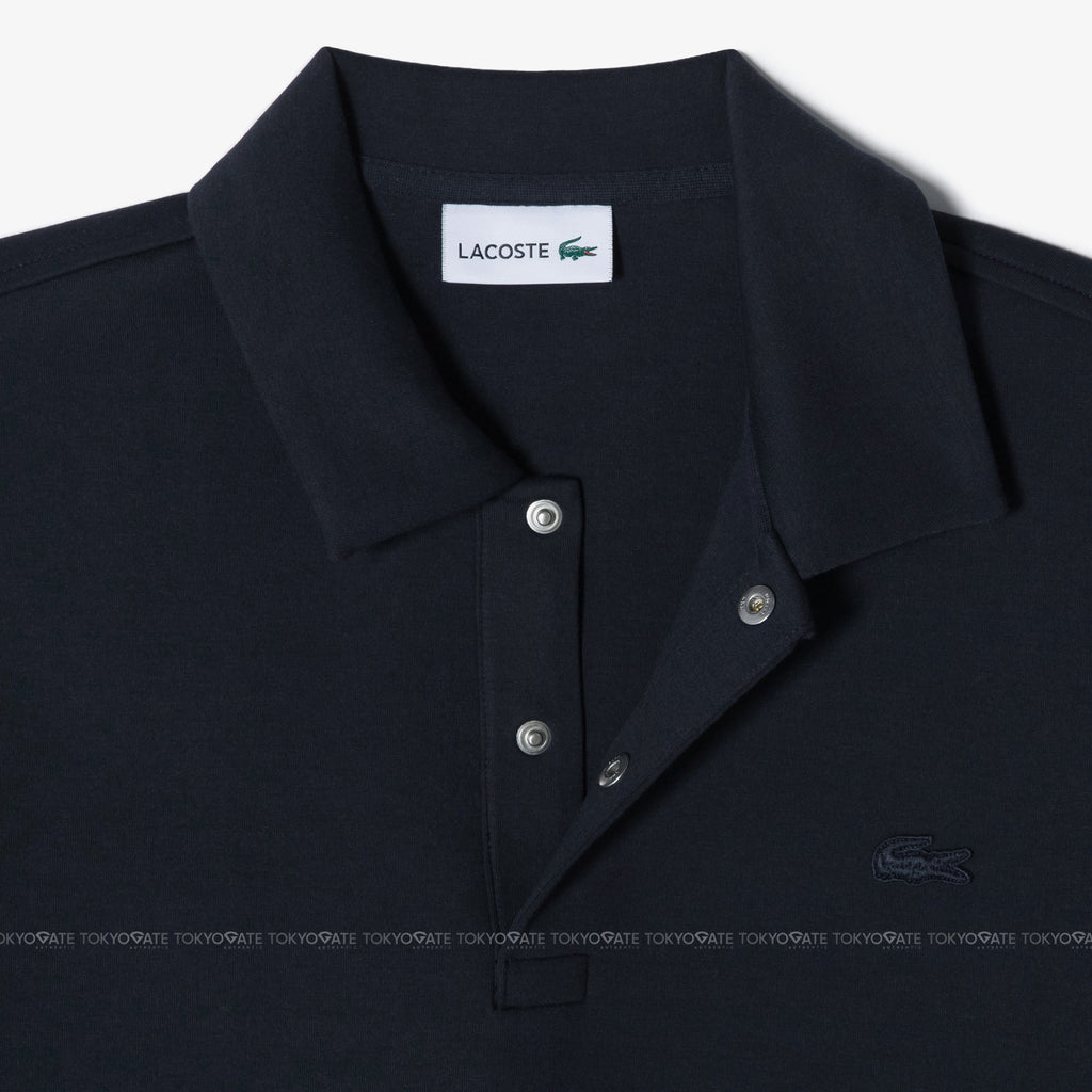 Áo nỉ polo Lacoste SH423E 56G 166 Double-Face Snap Collar Dark Navy Regular Fit