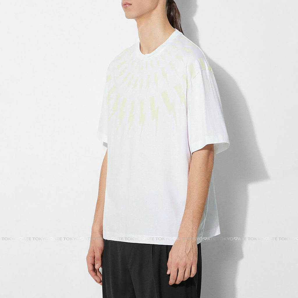Áo phông Neil Barrett Fair-Isle Thunderbolt T-Shirt White/Chalk Relaxed Fit