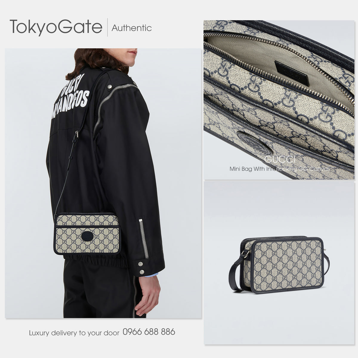 Túi Gucci 658572 K9GSN 4075 Interlocking G In Navy