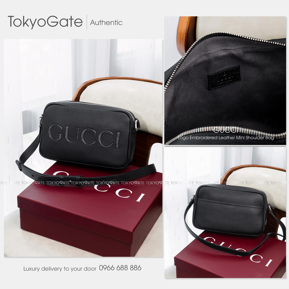 Túi Gucci 768391 AACYX 8446 Mini Shoulder Bag Black Grey