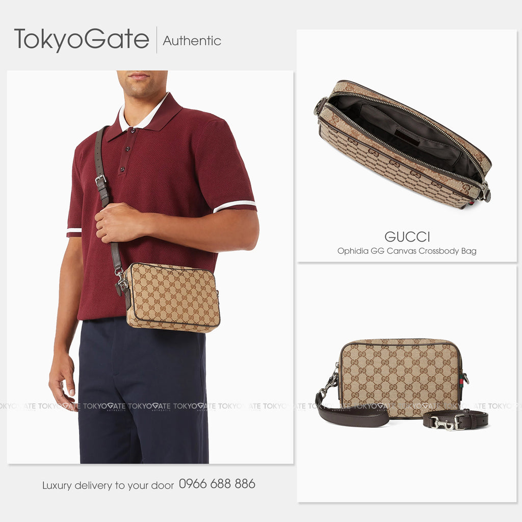 Túi Gucci 834802 GG Canvas Small Crossbody Bag Beige