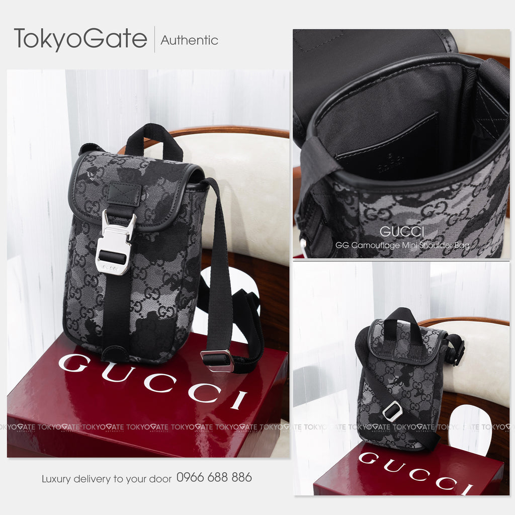 Túi Gucci 855343 FAFH8 8445 GG Shadow Camo Mini Bag Grey