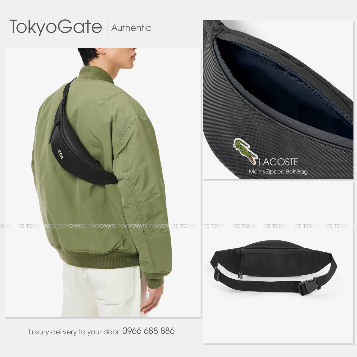 Túi Lacoste NH3317LV P00 LCST Zipped Belt Bag Eclipse