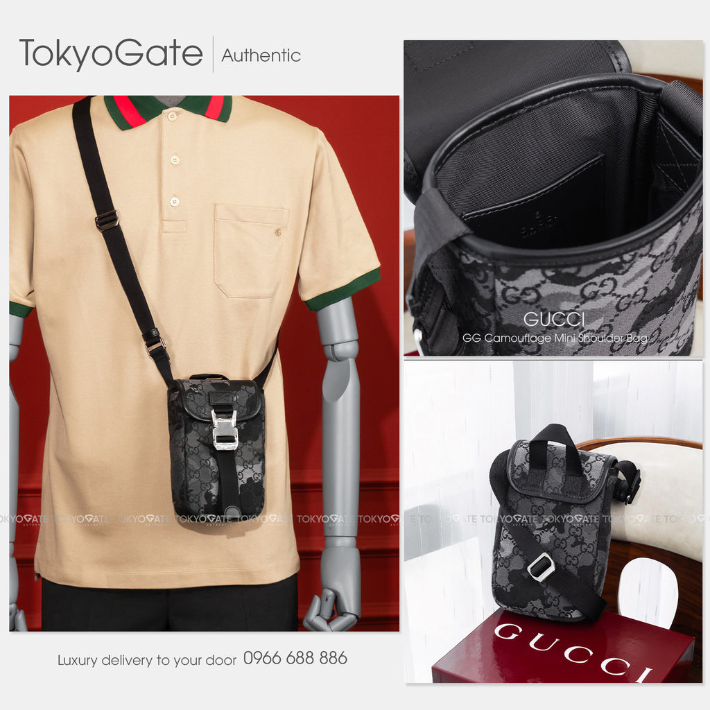Túi Gucci 855343 FAFH8 8445 GG Shadow Camo Mini Bag Grey