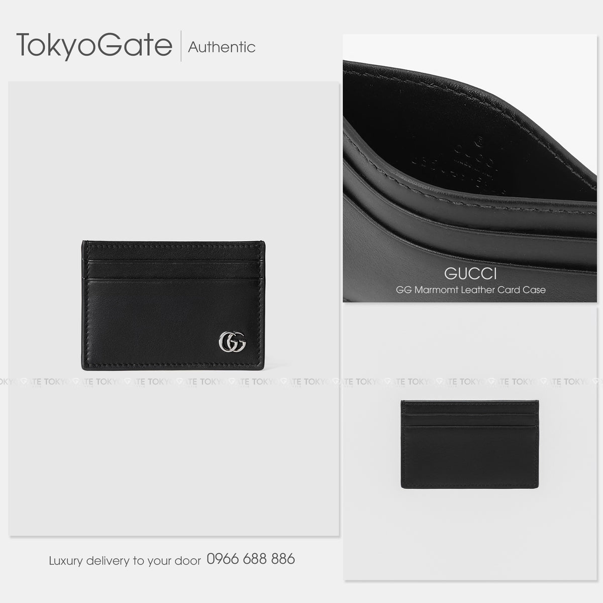 Ví đựng card Gucci 835049 AAE07 1000 GG Marmont Card Case Black
