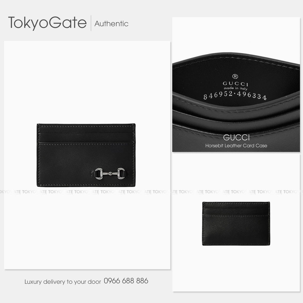 Ví đựng card Gucci 846952 AAFP1 1000 Card Case with Horsebit Black