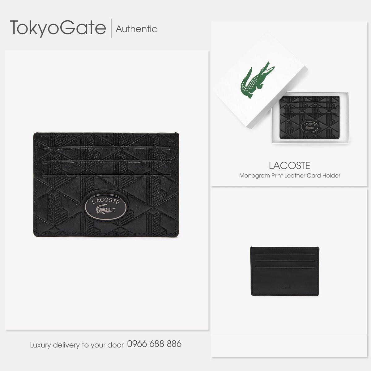 Ví đựng card Lacoste NH4397MR 000 Monogram Leather