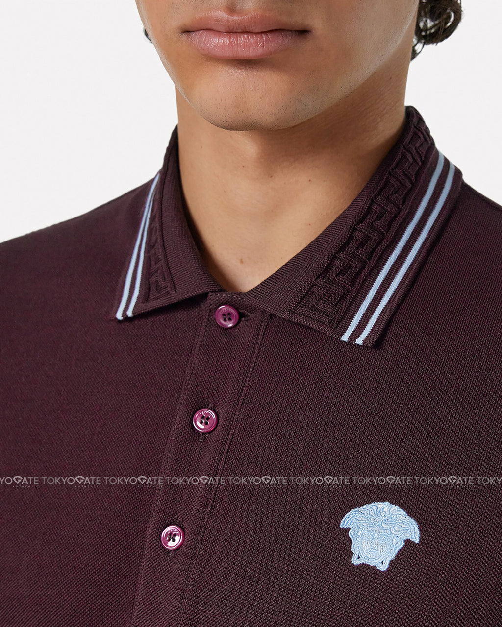 Áo polo Versace 1013910 1A09860 Burgundy Regular Fit