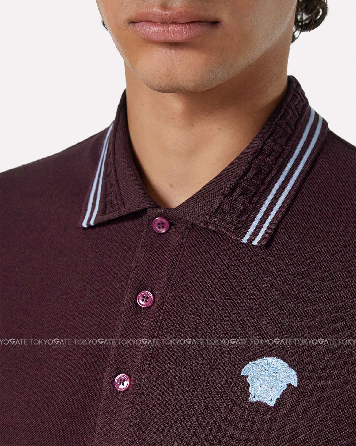 Áo polo Versace 1013910 1A09860 Burgundy Regular Fit