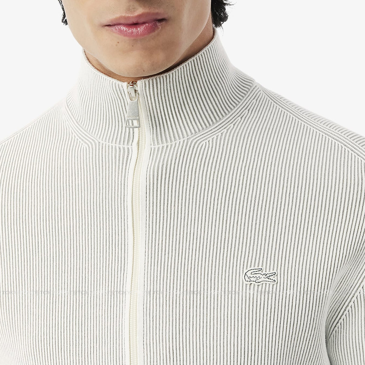 Áo khoác Lacoste AH9312 CI9 Zip-Up Cotton Rib Sweater