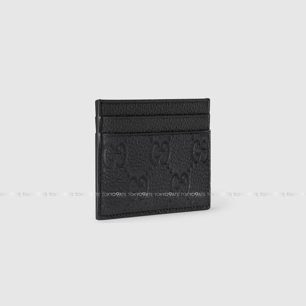 Ví đựng card Gucci 835151 AACVH 1000 GG Embossed Leather Card Case Black