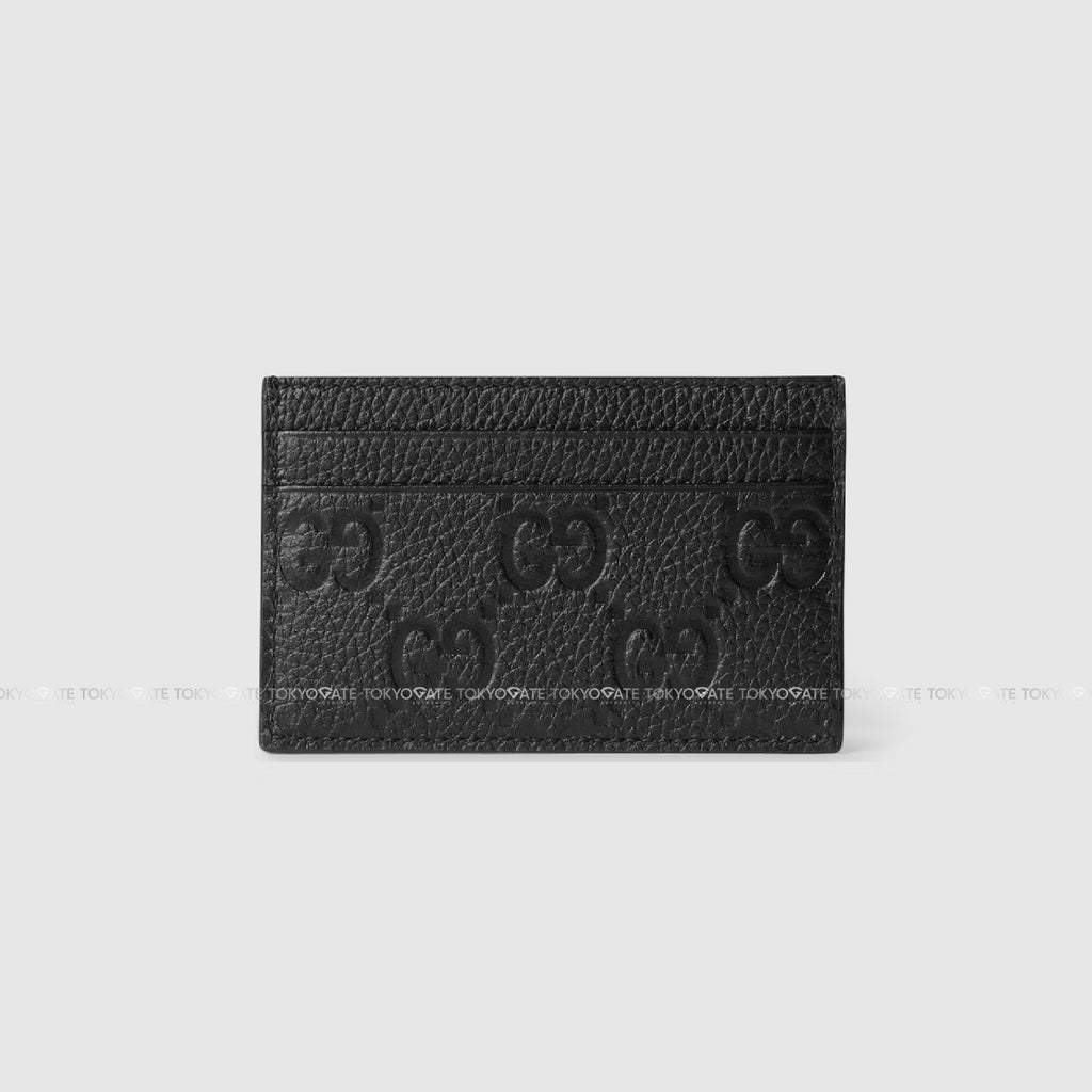 Ví đựng card Gucci 835151 AACVH 1000 GG Embossed Leather Card Case Black