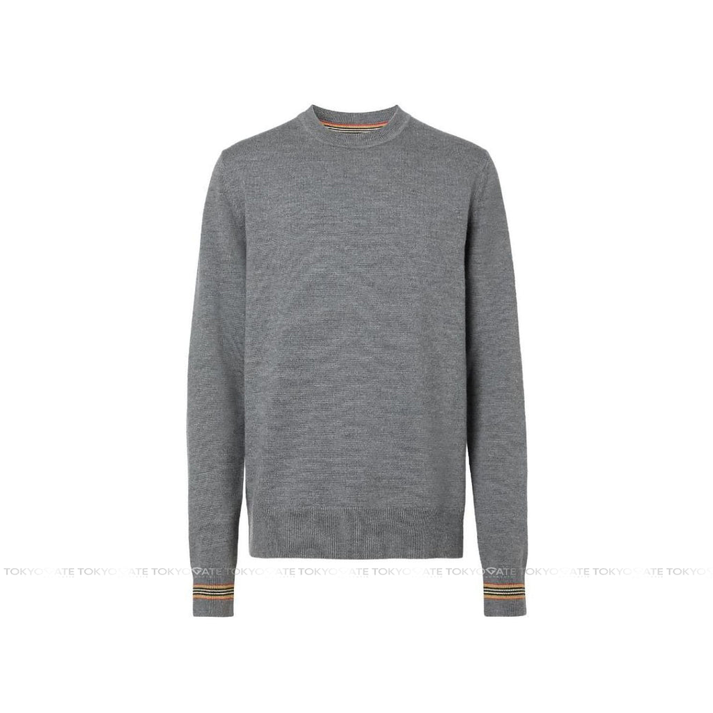 Áo len Burberry 8033203 Paradise Icon Stripe Fine Wool Knit Mid Grey Melange Slim Fit