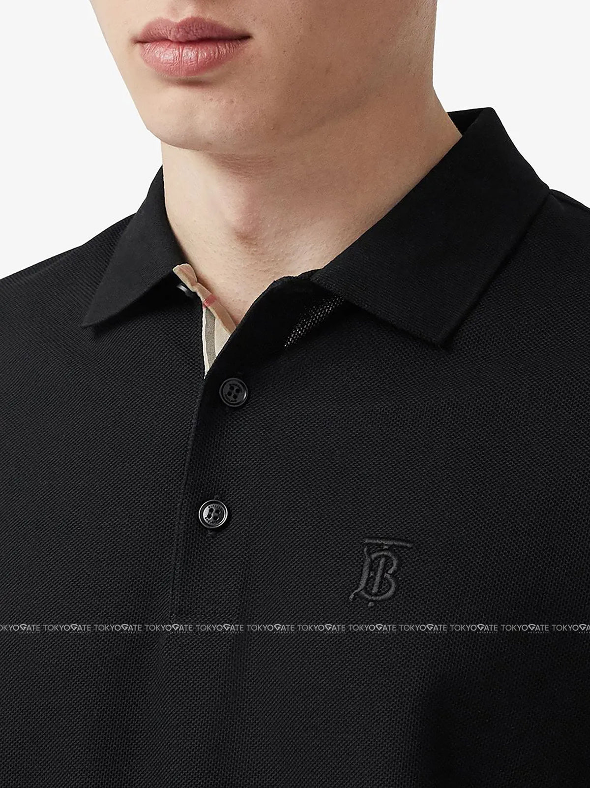Áo polo Burberry 8014003 Eddie TB Black Slim Fit