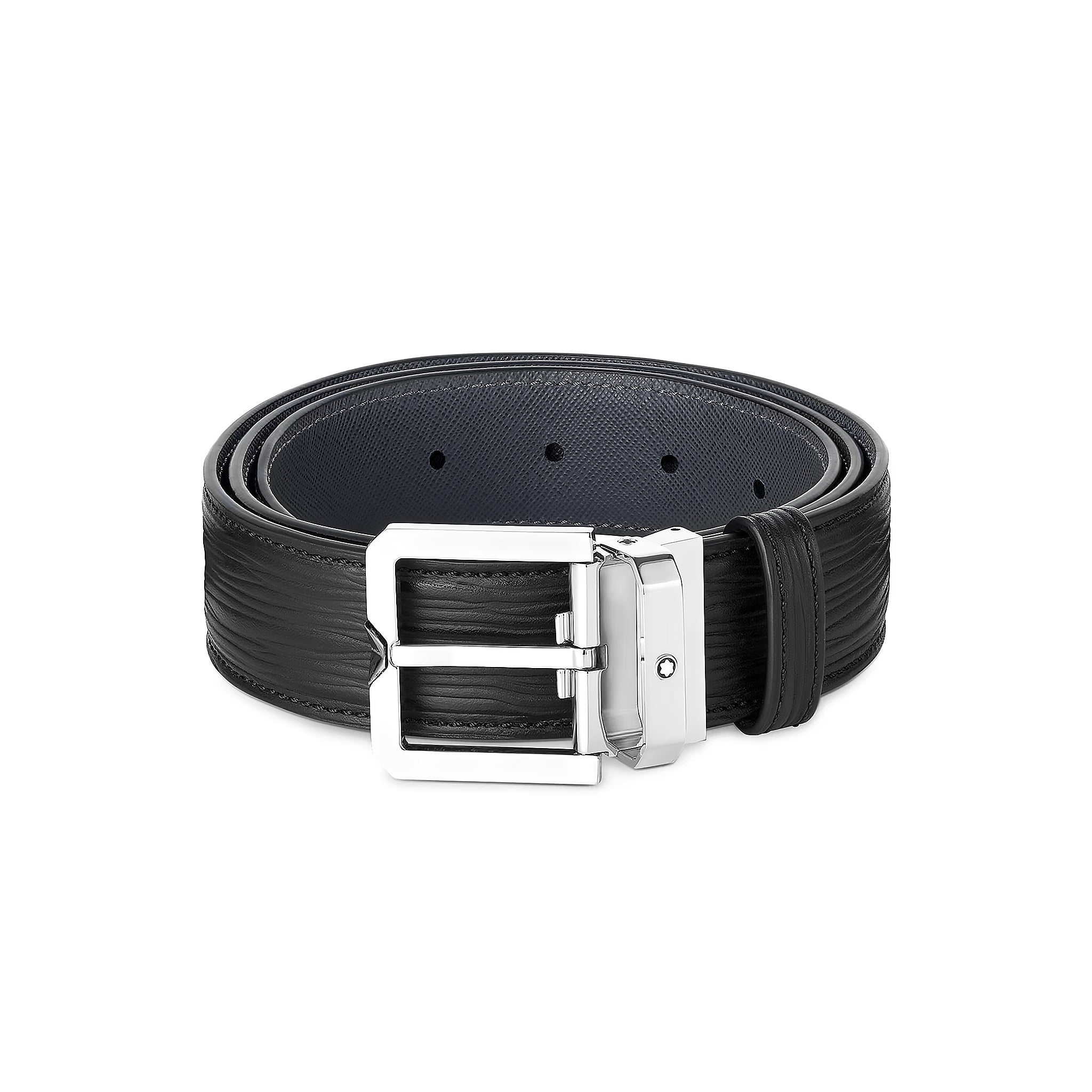 Dây lưng Montblanc MB131171 Black Grey Leather Belt