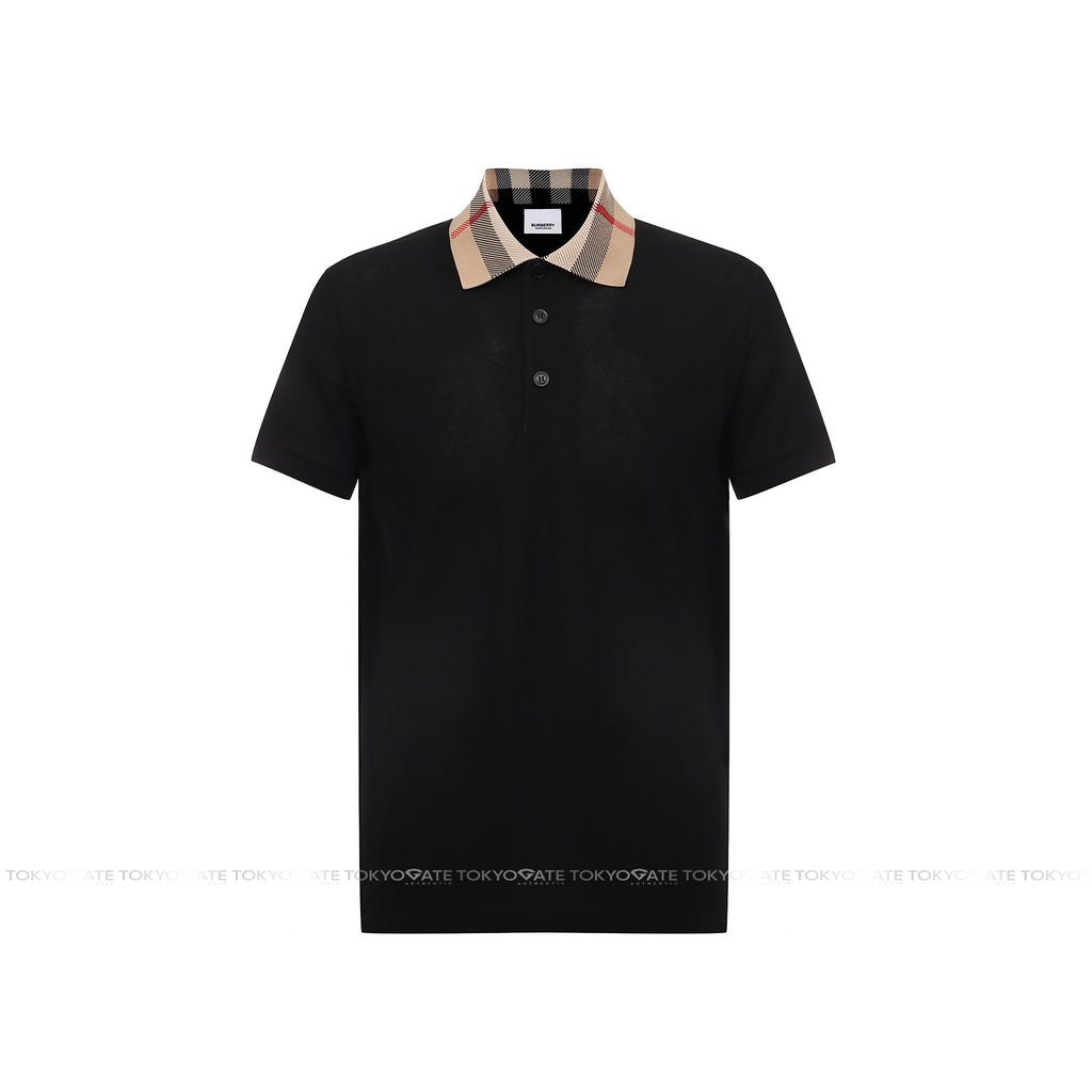 Áo polo Burberry 8071620 Cody Check Collar Cotton Polo Black Slim Fit