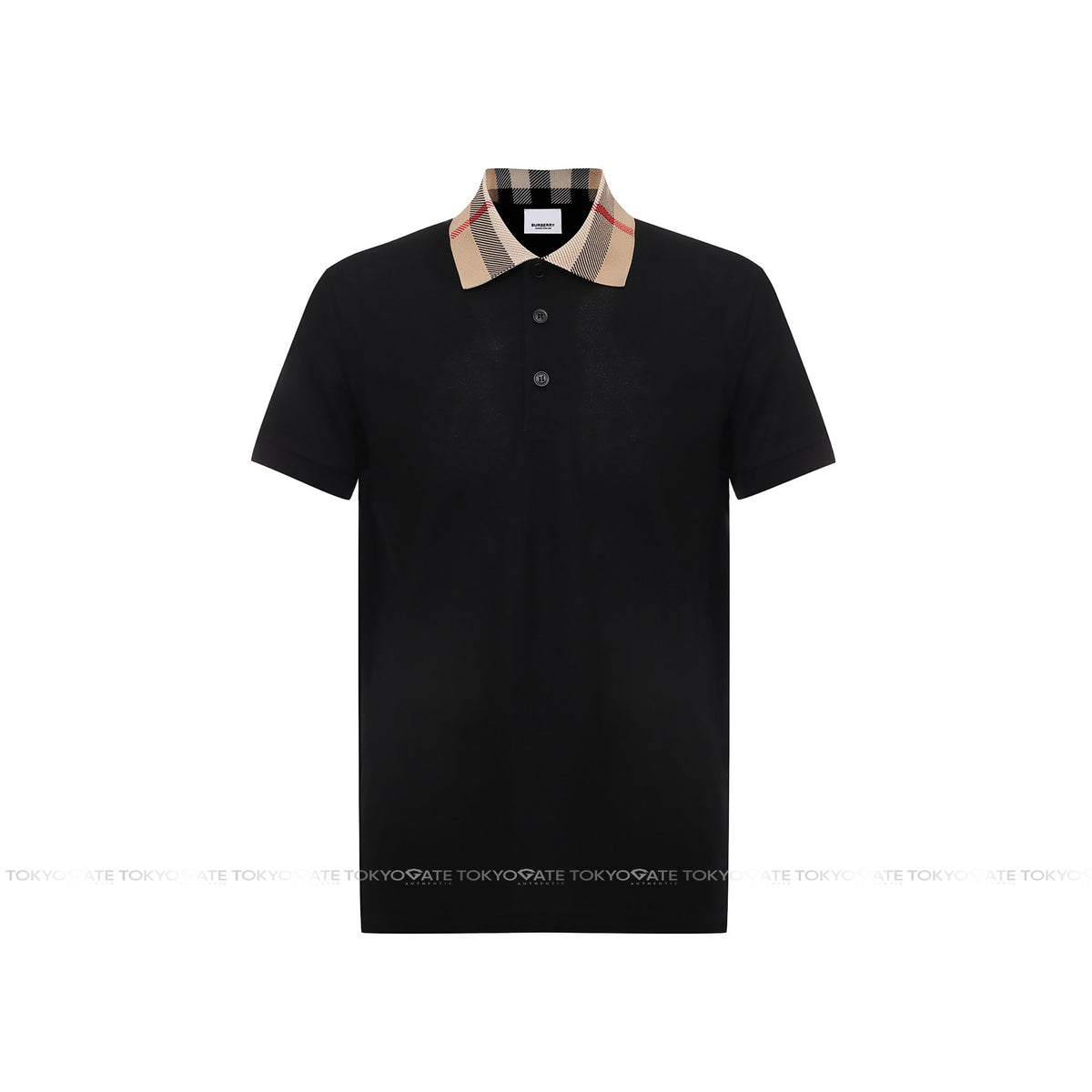 Áo polo Burberry 8071620 Cody Check Collar Cotton Polo Black Slim Fit