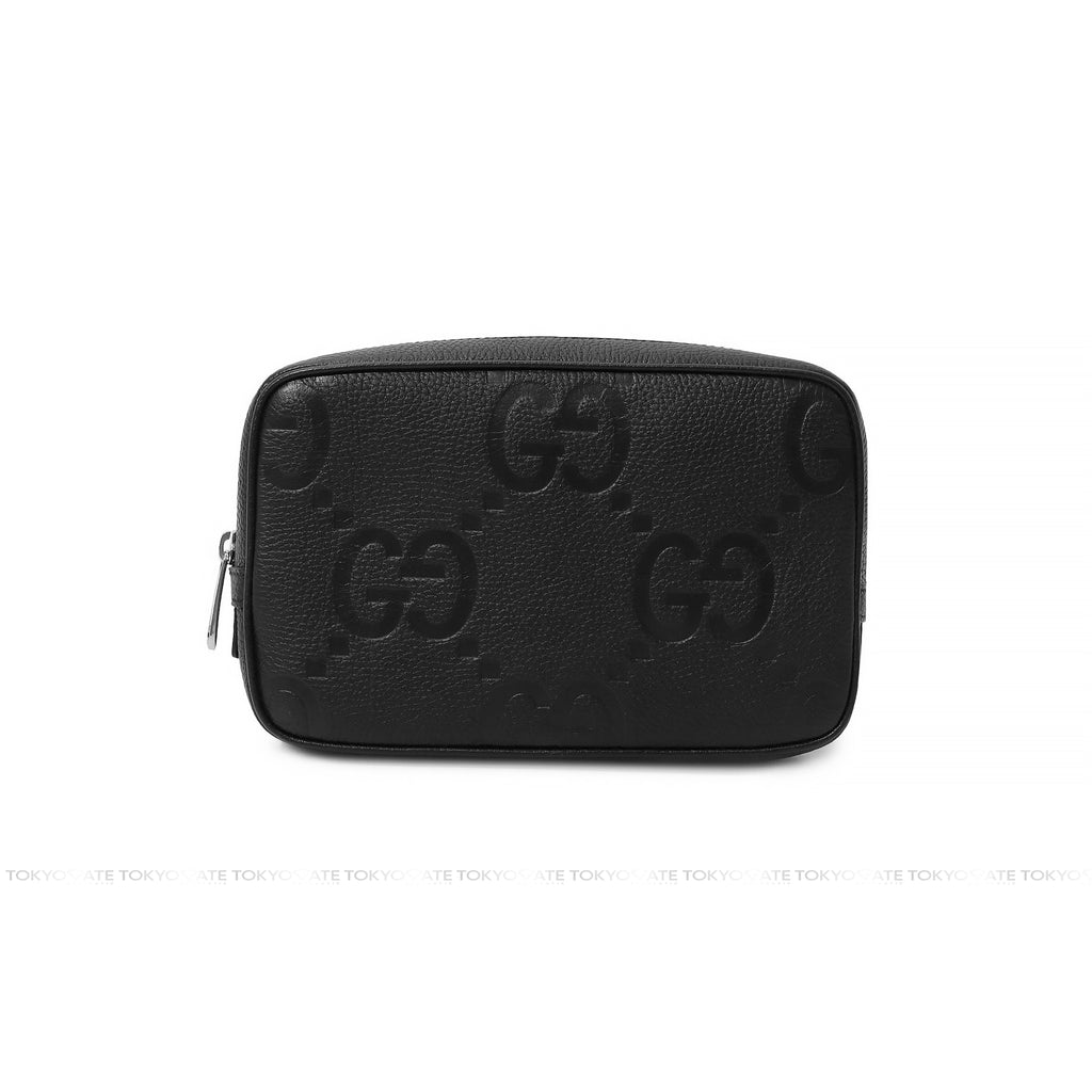 Clutch Gucci 766957 AABY0 1000 Jumbo GG Leather Toiletry Case Black