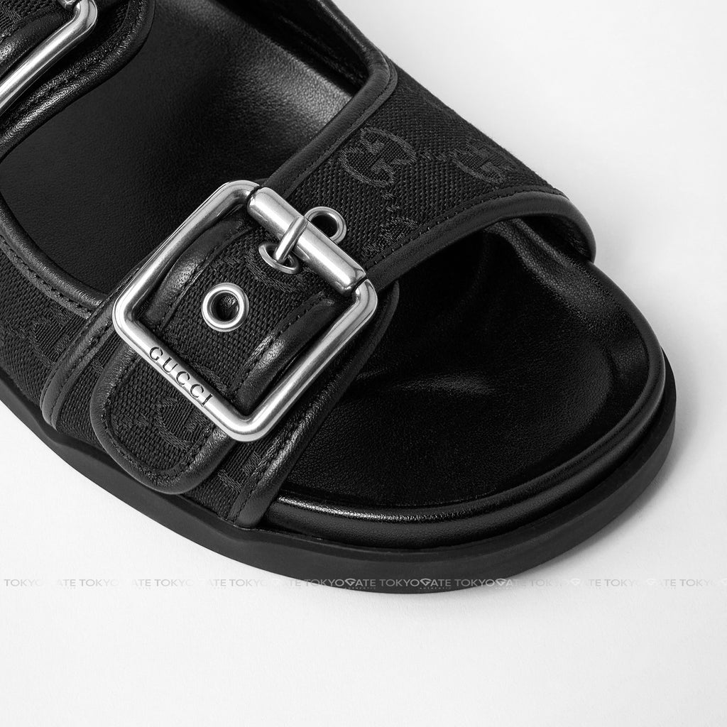 Dép Gucci 831830 FAD71 1000 Slide Sandal With Buckles Black