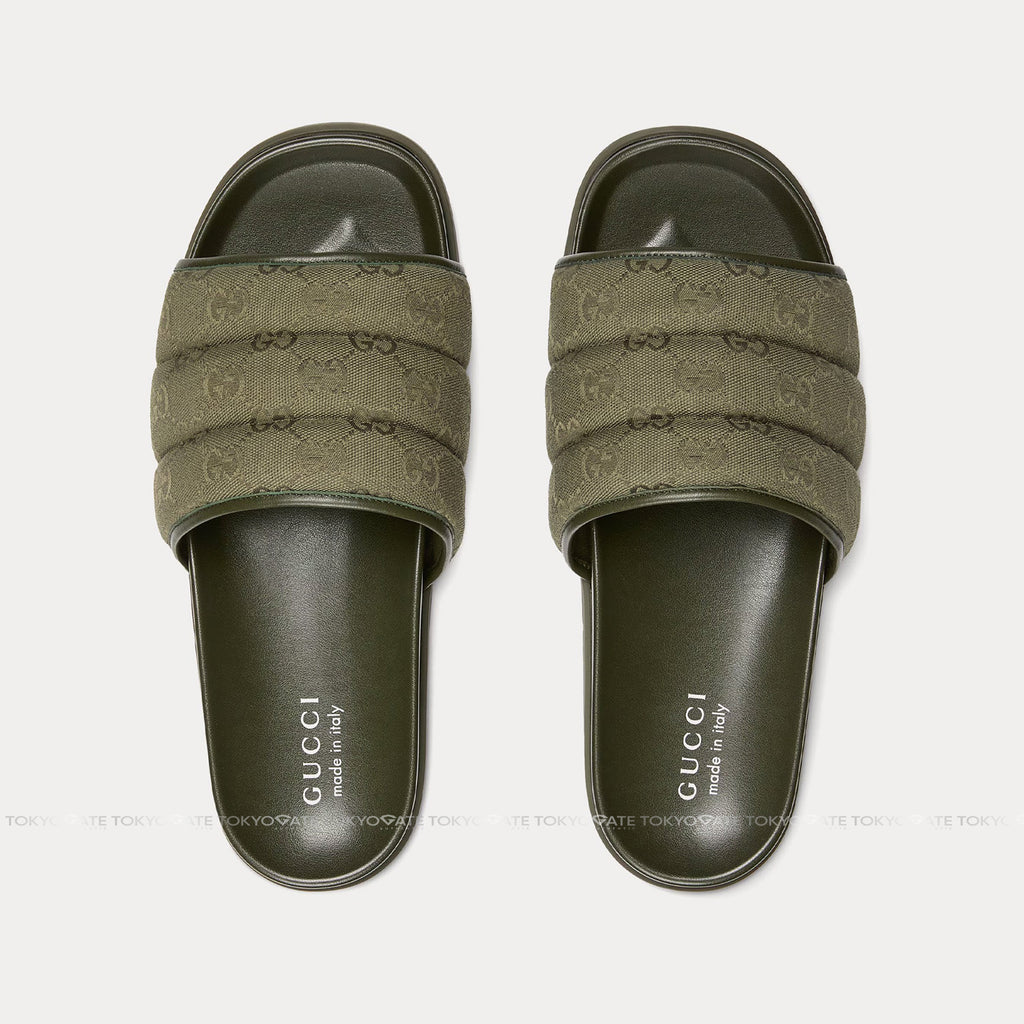 Dép Gucci 838089 Padded GG Canvas Green