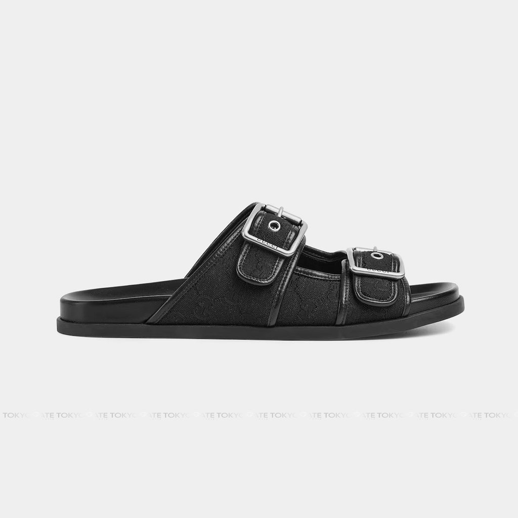 Dép Gucci 831830 FAD71 1000 Slide Sandal With Buckles Black