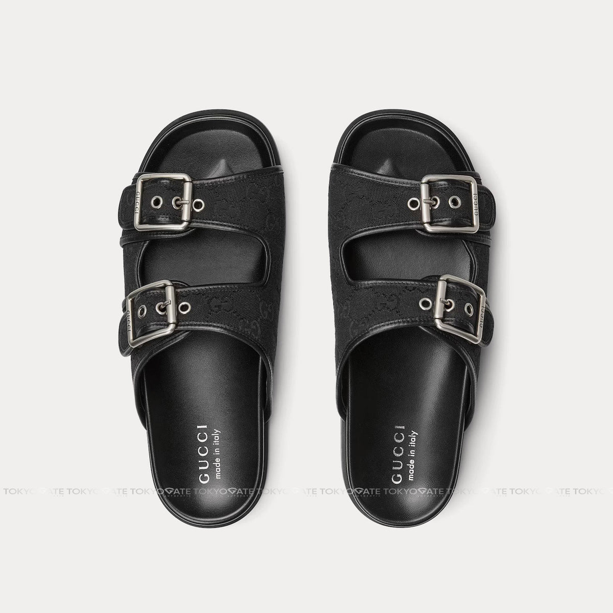 Dép Gucci 831830 FAD71 1000 Slide Sandal With Buckles Black