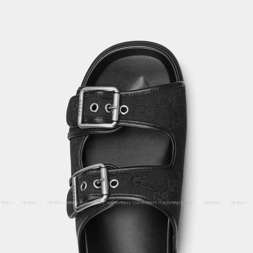 Dép Gucci 831830 FAD71 1000 Slide Sandal With Buckles Black