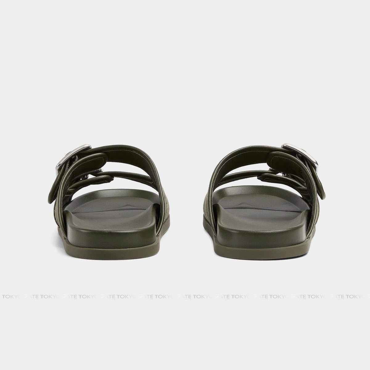 Dép Gucci 831830 FAD71 8746 Rhein Open Suede Slide Sandals Dark Green