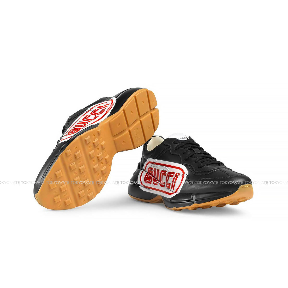 Giày Gucci 523609 DRW00 1000 Rhyton Print Sneakers Black