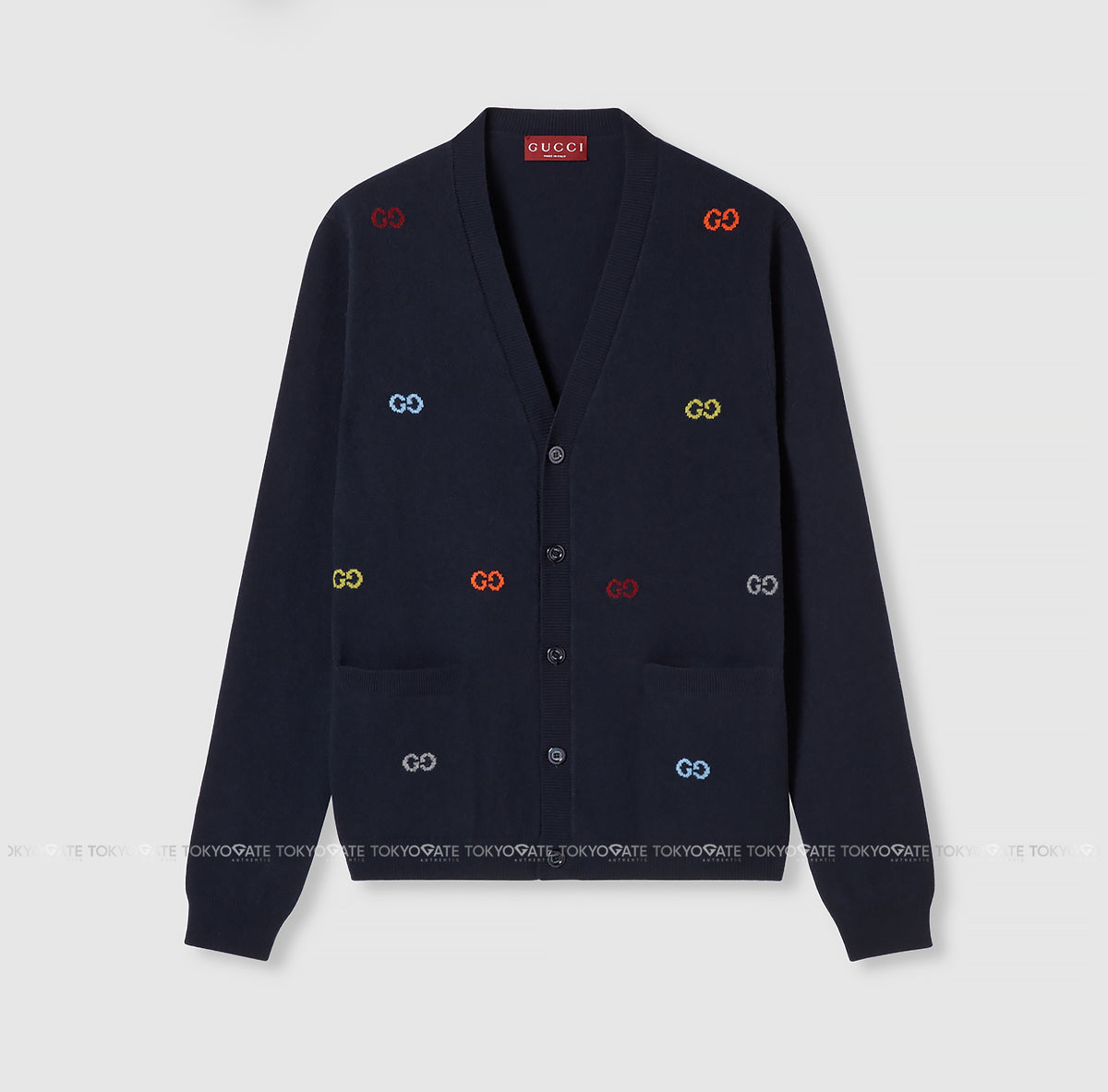Áo khoác cardigan Gucci 833671 XKEYI 4735 Cashmere Navy Regular Fit